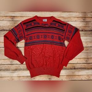 Vintage Meister Men's Size M Red Wool Blend Ski Sweater